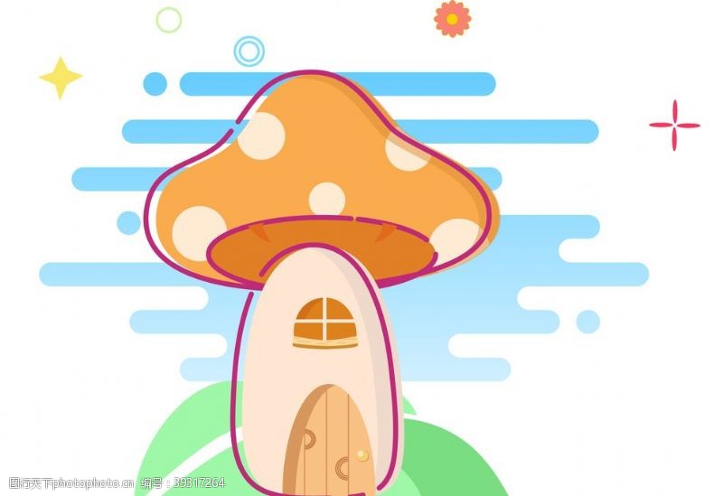 mbe蘑菇插画图片