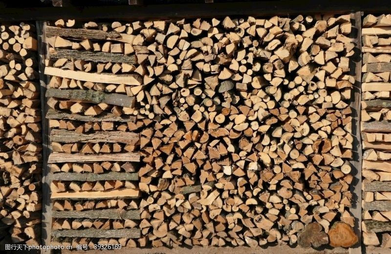木柴堆木材背景图片