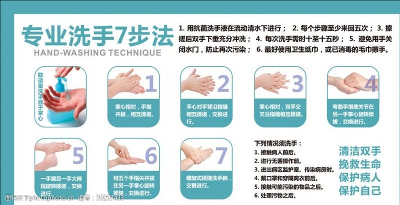 肺炎海报洗手七步法图片
