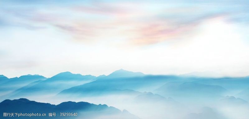 中国风幕布中国风山脉背景图片