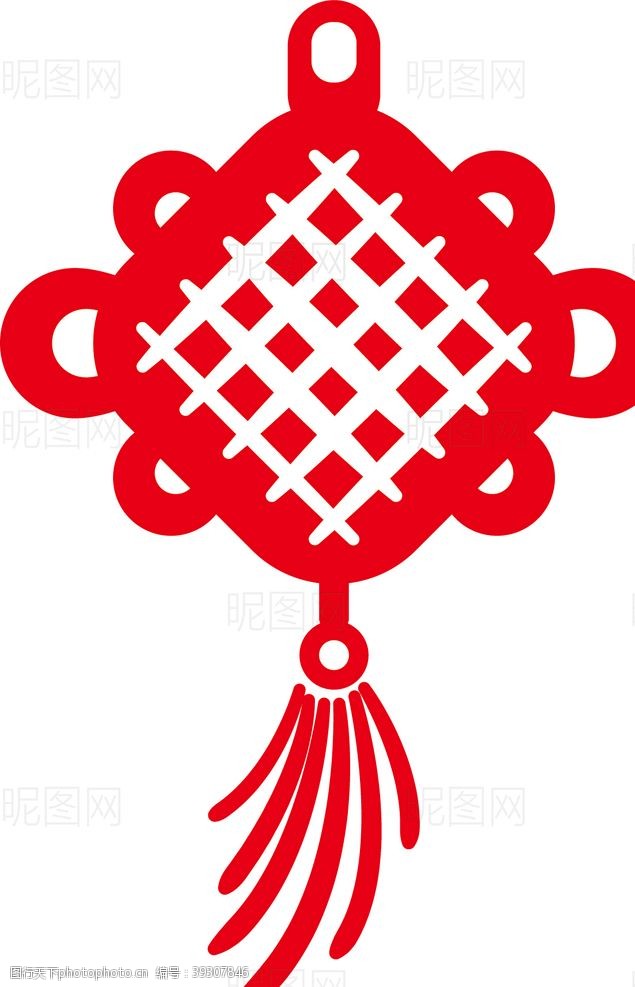 红色唐装中国结图片