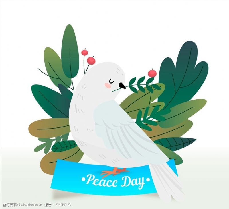 高清白鸽彩绘国际和平日图片