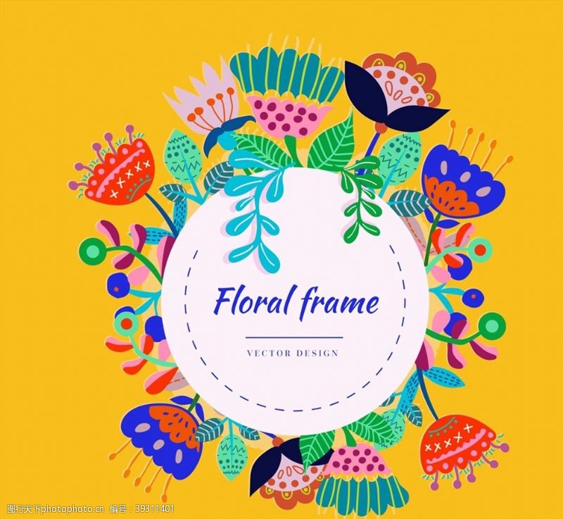 抽象素材素材抽象花卉框架图片