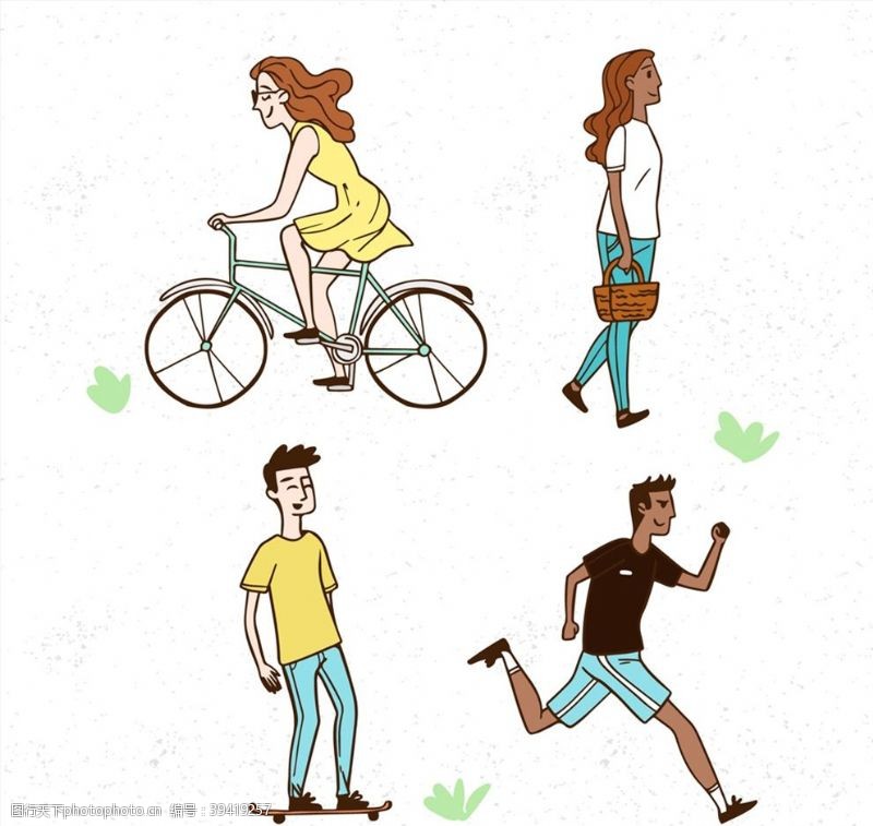 骑单车创意动感人物设计图片