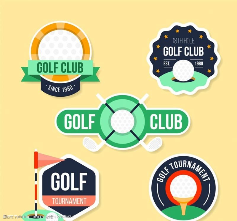 高尔夫俱乐部标签图片