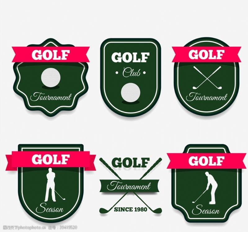 高尔夫设计高尔夫元素标签图片