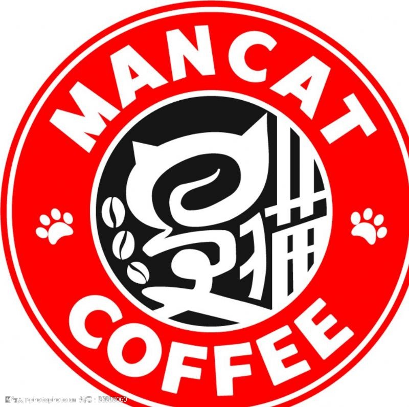 茶企标志漫猫咖啡logo图片