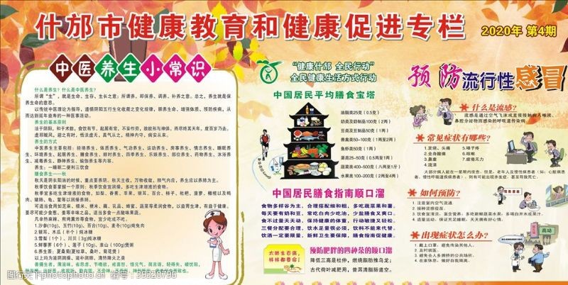 中医疾病秋冬季预防健康教育宣传栏图片