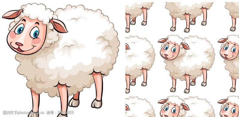 绵羊头羊卡通羊手绘羊动物图片