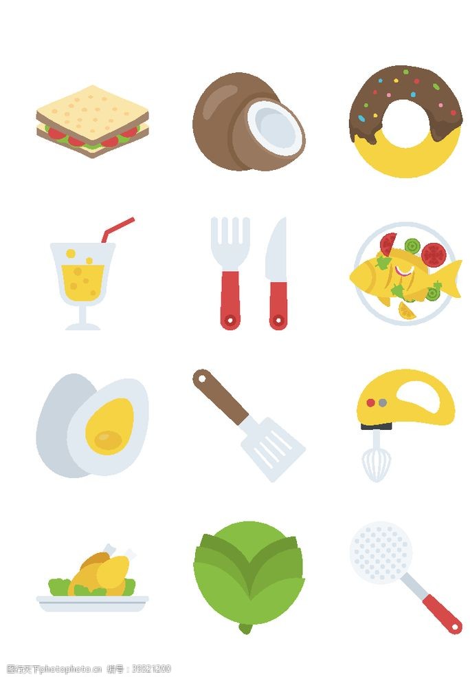 西餐餐具饮食图标图片