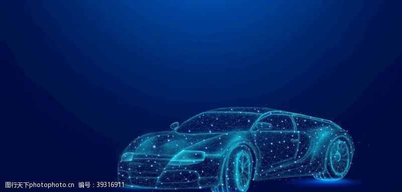 汽车轮廓海报智能汽车科技图片