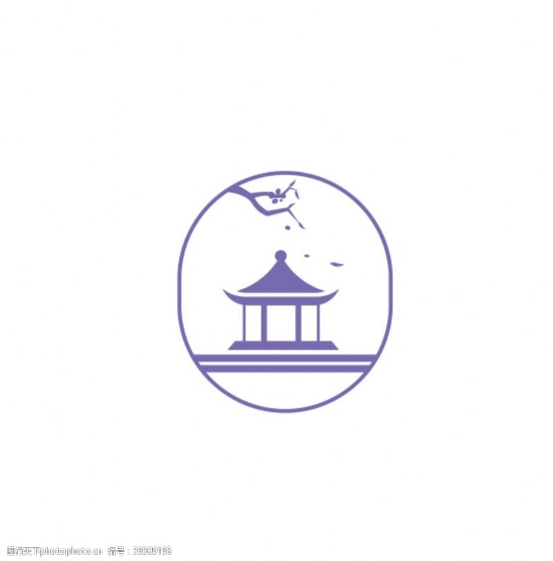中国传统文化中国风亭子logo图片