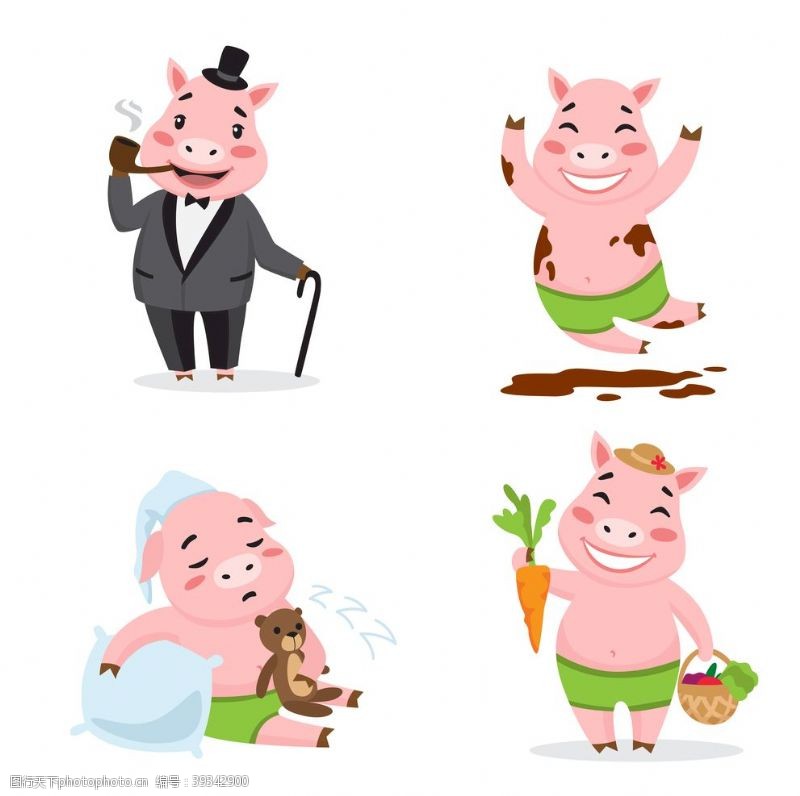 饲料包装猪手绘猪卡通猪图片