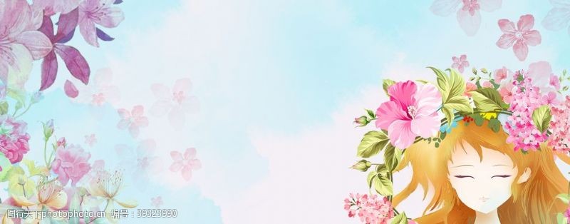 粉色背景易拉宝妇女节背景图片