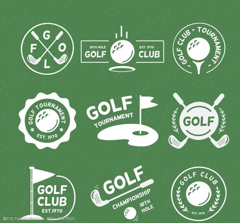 高尔夫设计高尔夫元素标志图片
