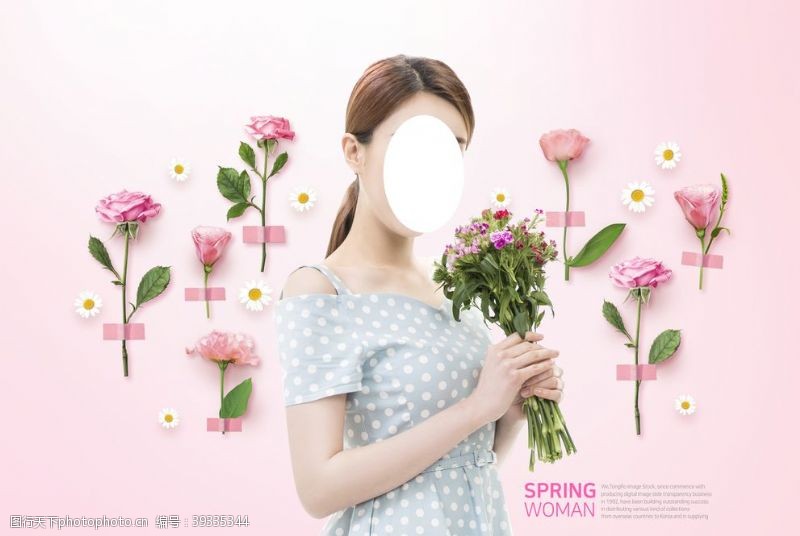 宣传单背景韩版模特海报设计图片