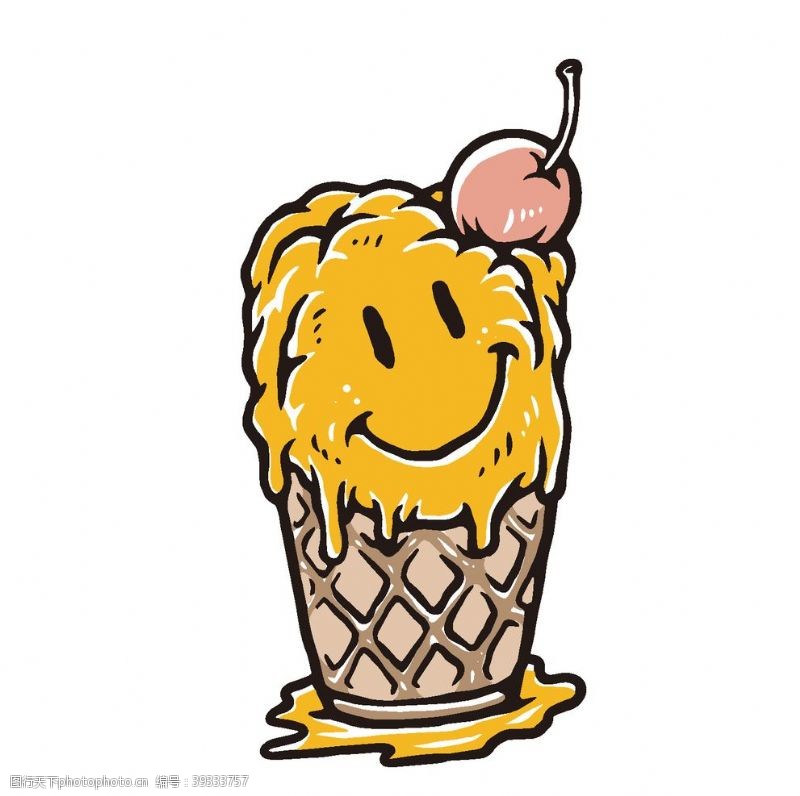 冰淇淋插画卡通插画元素图片