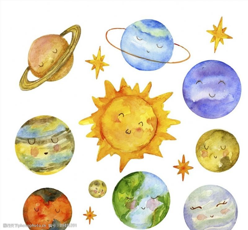 地球表情可爱表情太阳系行星图片