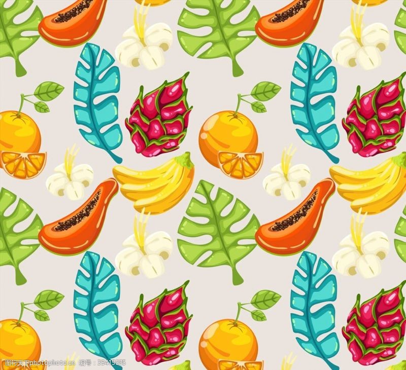 香蕉广告热带水果无缝背景图片