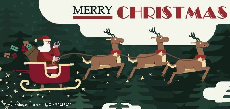 圣诞老人鹿车圣诞老人和驯鹿车图片