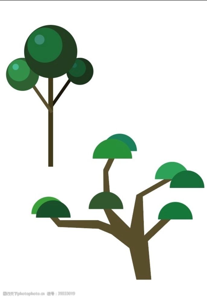 矢量园林植物矢量树简笔画图片