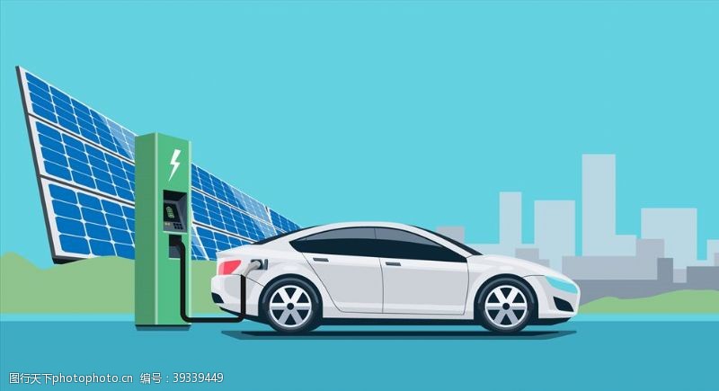 充电桩素材太阳能新能源汽车充电图片