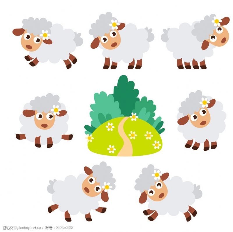 放羊羊卡通羊手绘羊动物图片