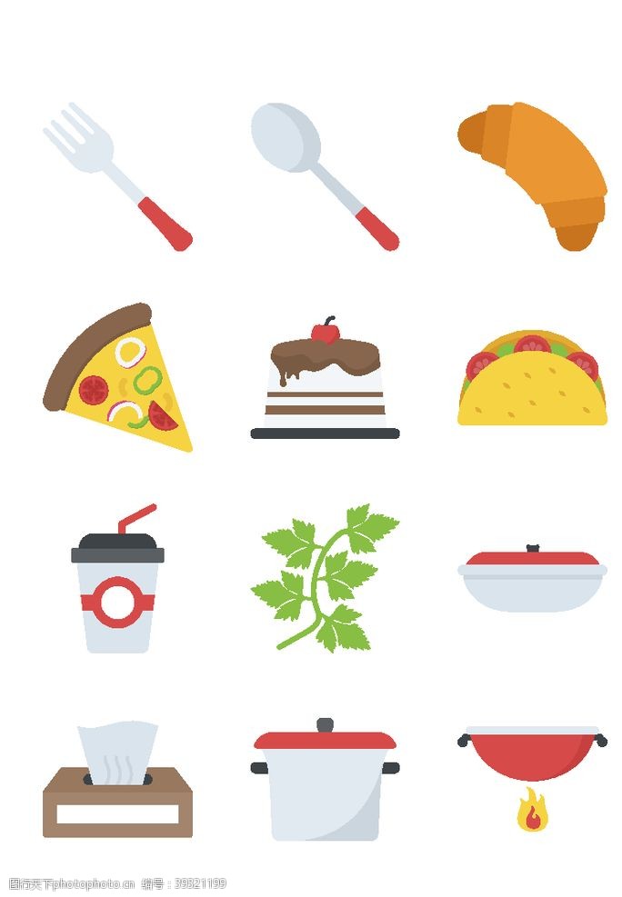 西餐餐具饮食图标图片