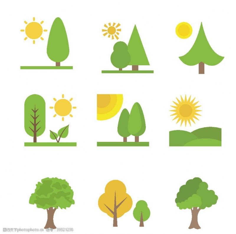树木树叶植物图标图片