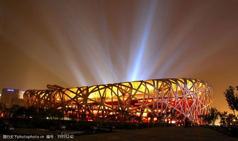 奥运会建筑北京鸟巢夜景图片