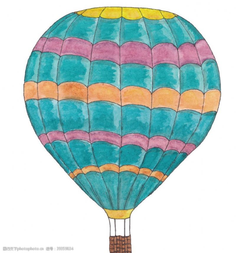 五彩热气球彩绘热气球图片