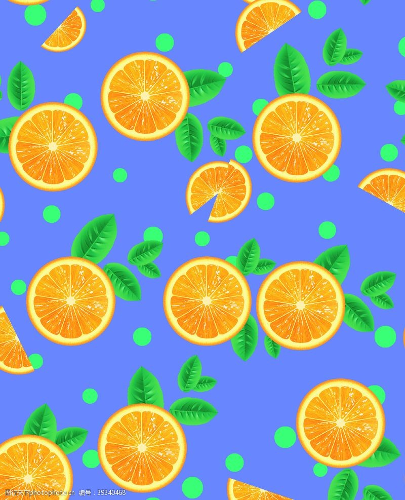 叶子纹路橙子水果图片