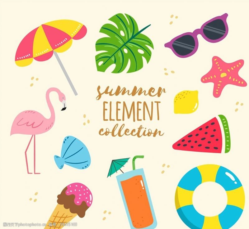 遮阳伞创意夏季元素图片