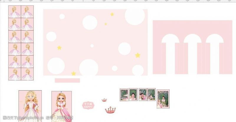女孩主题粉色公主生日布置女孩图片