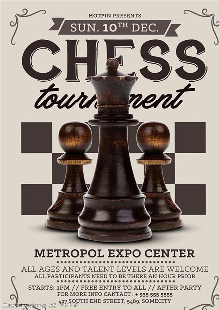 象棋广告国际象棋比赛海报图片