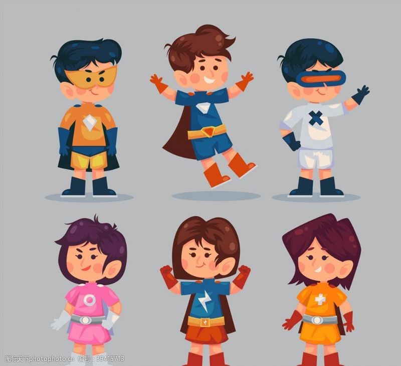 超级卡通卡通超级英雄装扮儿童图片