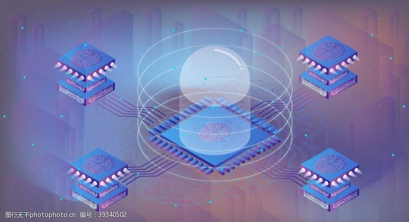 底色等科技数据金融商务互联网AI矢量图片