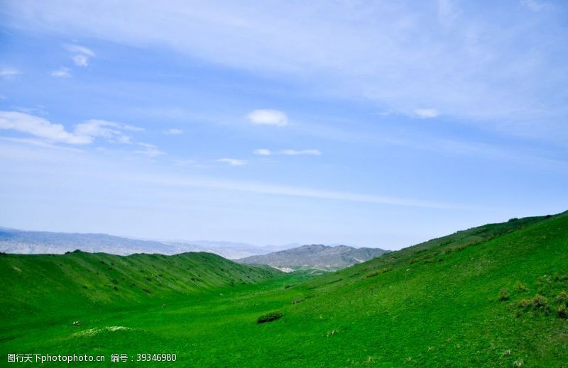 壮观的草原蓝天下的草原风景图片