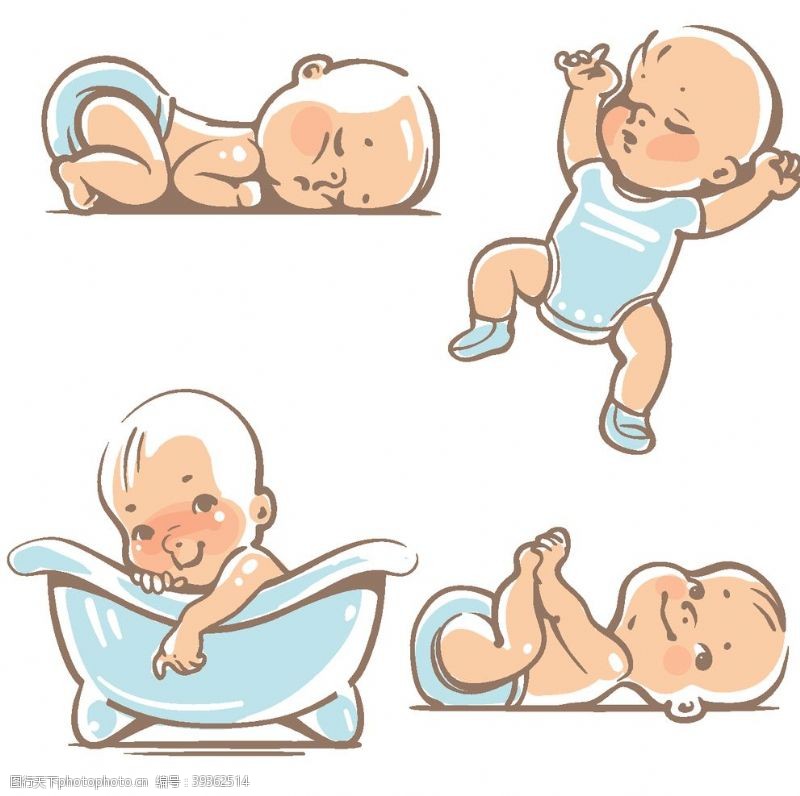 婴儿脚母婴图标素材矢量图片