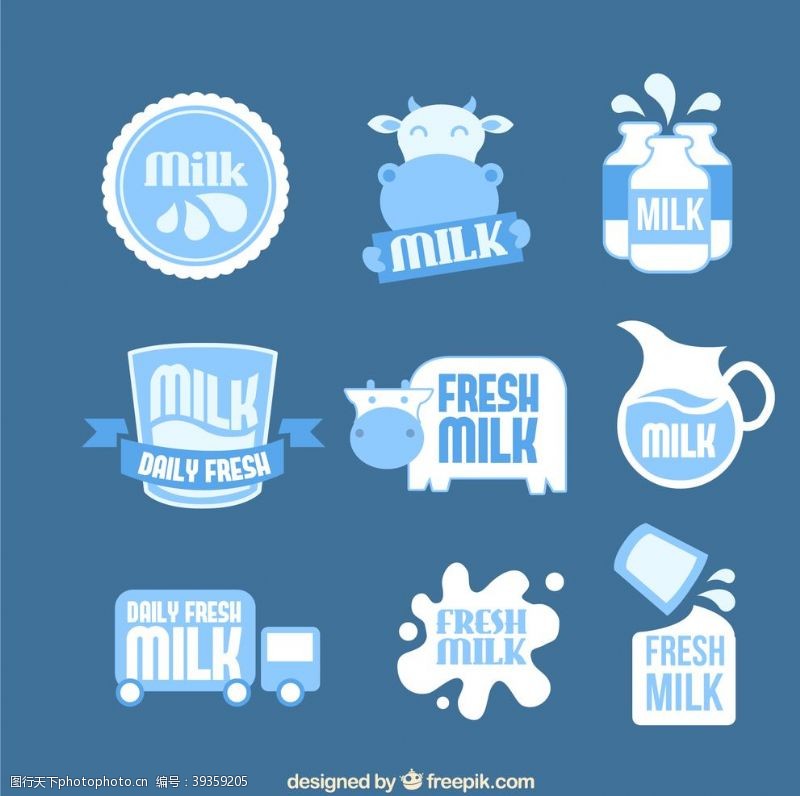 牛奶设计奶制品贴纸图片