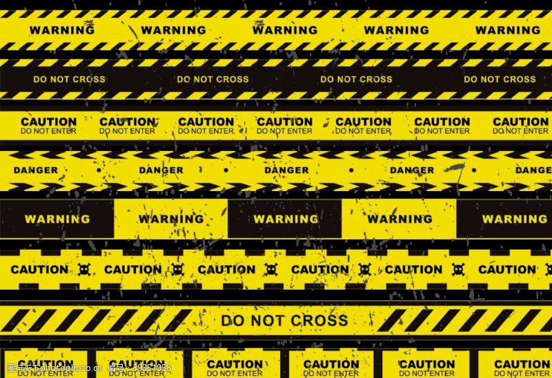 黄色标志危险标志警告条图片