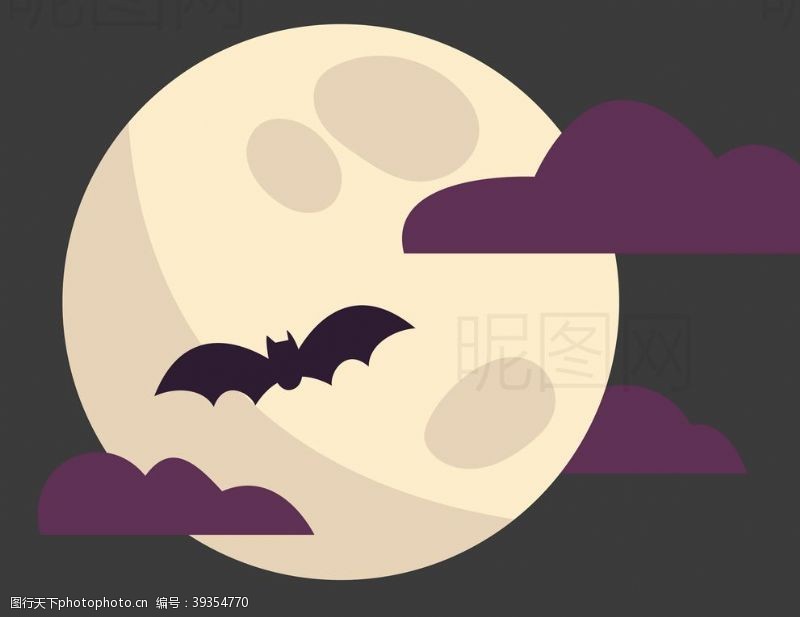 倭瓜月夜蝙蝠图片