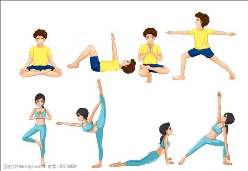 瑜伽插画瑜伽图片