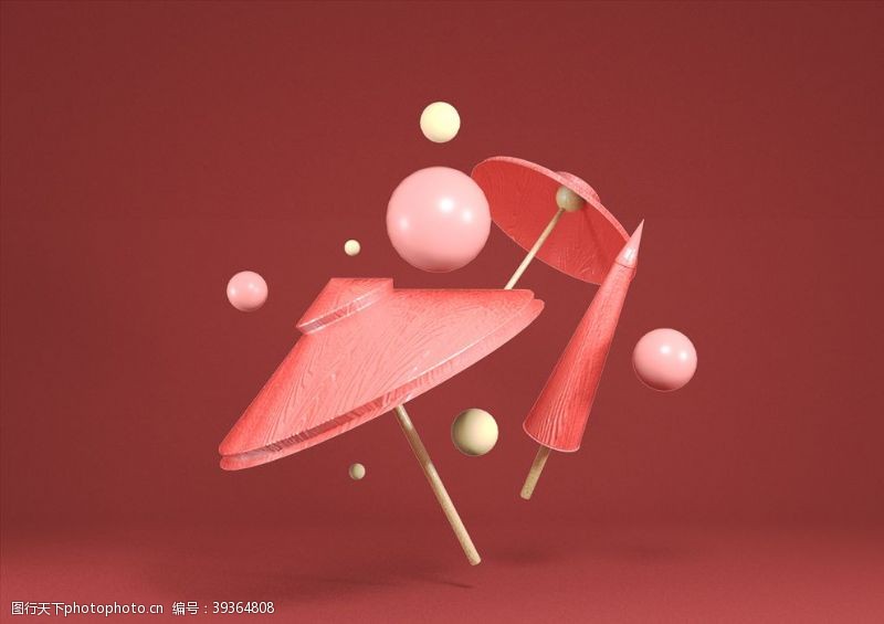 古典雨伞场景图片