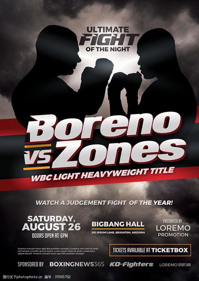 拳击海报国外拳击比赛广告图片