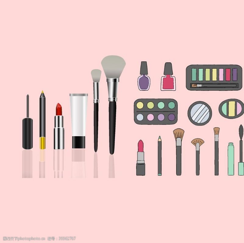 化妆扑护肤化妆品素材矢量图片
