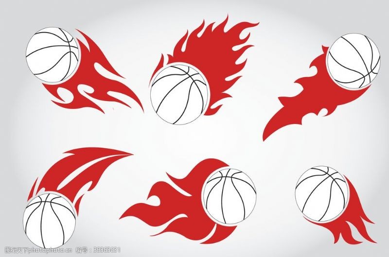 篮球动感卡通篮球火焰图片
