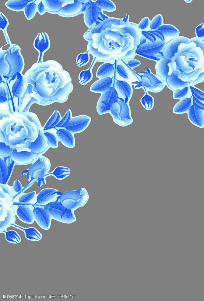 天猫2015蓝色花素材图片