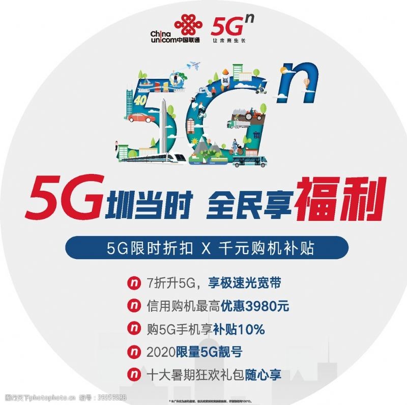 国庆联通5G海报单页展架图片