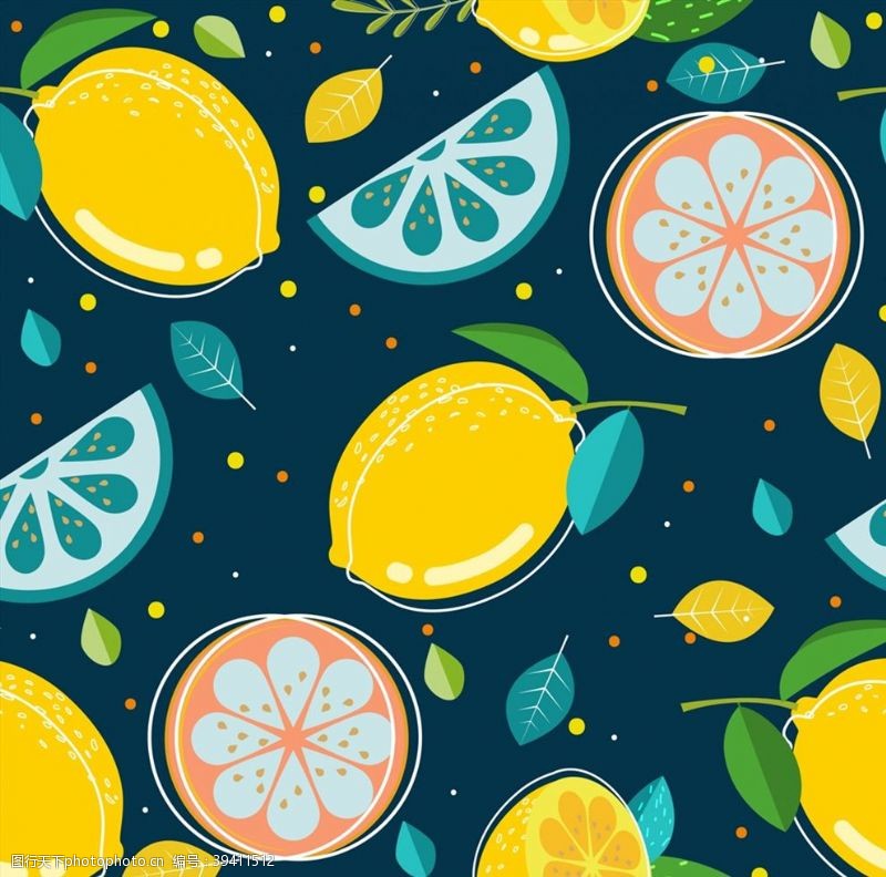 创意柠檬广告柠檬无缝背景图片
